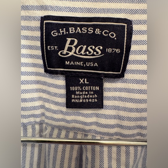 Bass Blue Striped Men's dress shirt - Picture 3 of 3